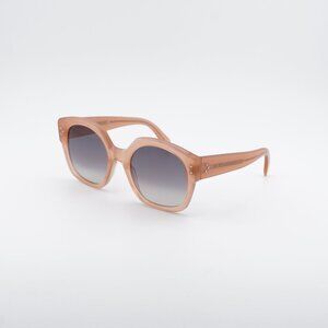 Celine CL40168I 74F Sunglasses Antique Rose Square Frame, Green Lenses